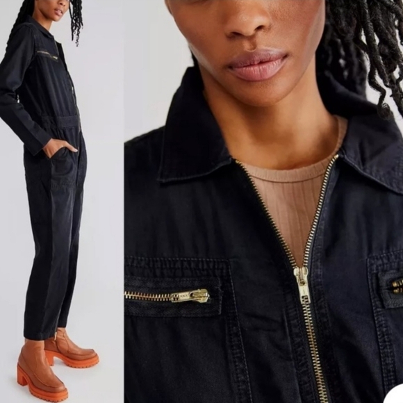 New $298 Free People Denim Zip Jumpsuit By Sandrine Rose - Picture 3 of 7